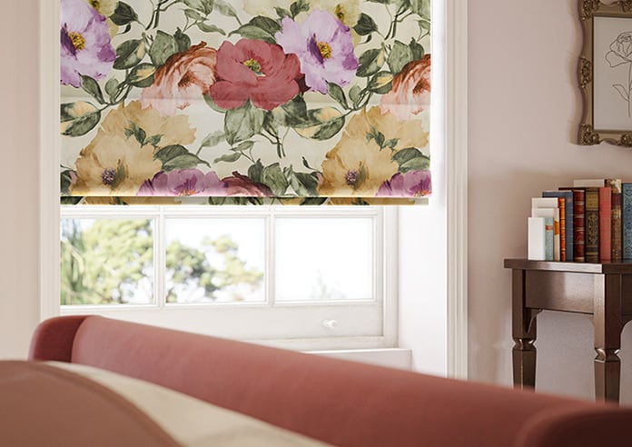 Amelia Faux Silk, Berry Blush - Motorised Roman Blind - Image 5